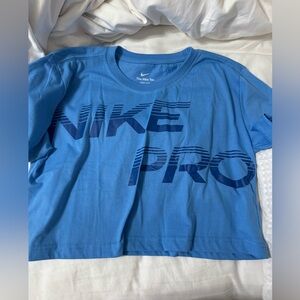 Women’s Nike Pro Blue Cropped T-Shirt